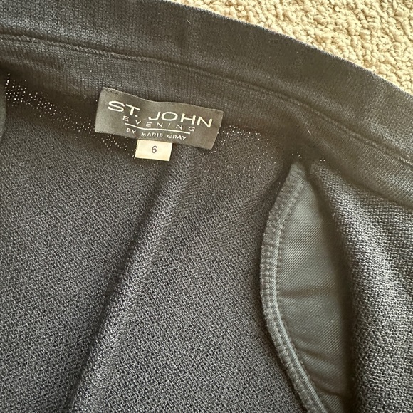 St. John Evening Black Jacket w/ White Crystal Trim NWOT condition - Picture 5 of 15